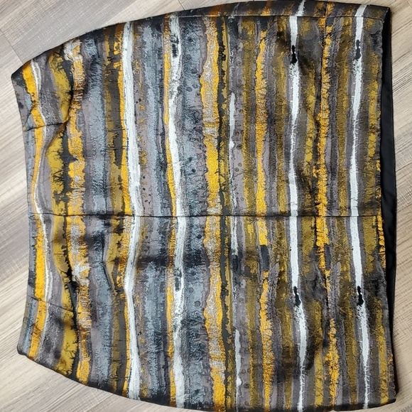 Lafayette 148 New York Gold and Gray Mini Skirt - Picture 8 of 12